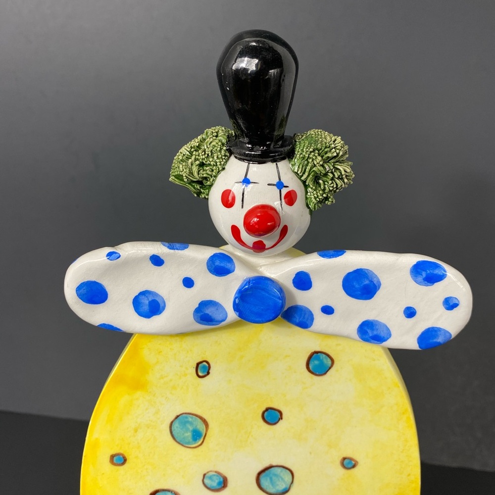 Italy Porcelain 10” Flat Clown Spaghetti Hair